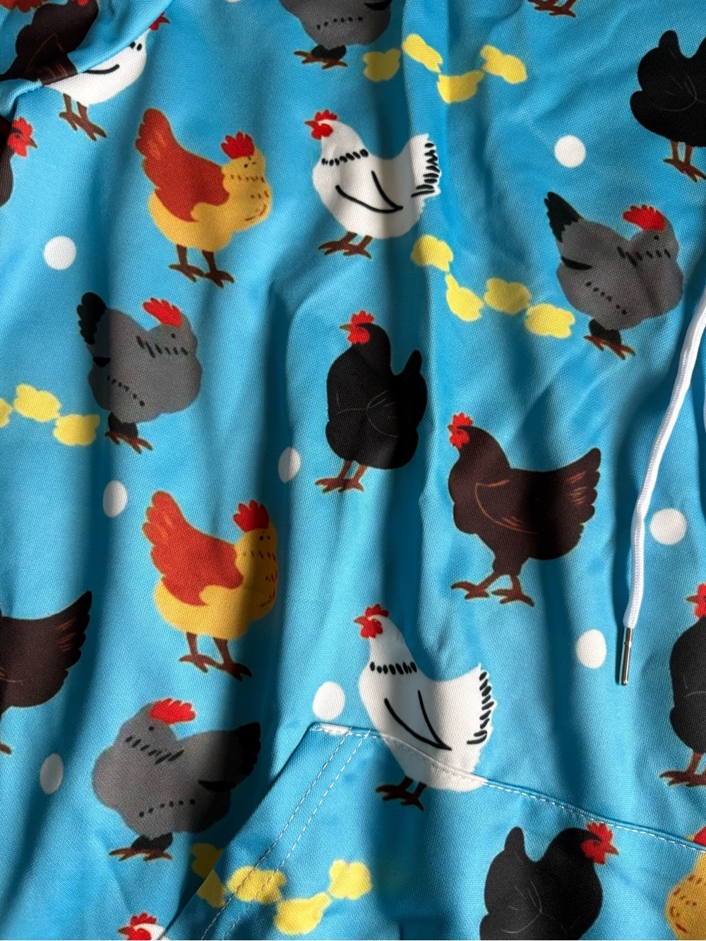 CHICKEN/ ROOSTER PRINTED HOODIE SWEATSHIRT - Picture 4 of 8